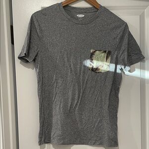 Old navy Gray T-Shirt with Patterned Pocket small